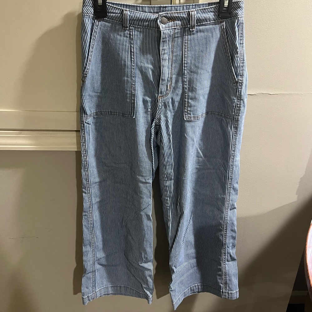 Wide Leg Striped Jeans